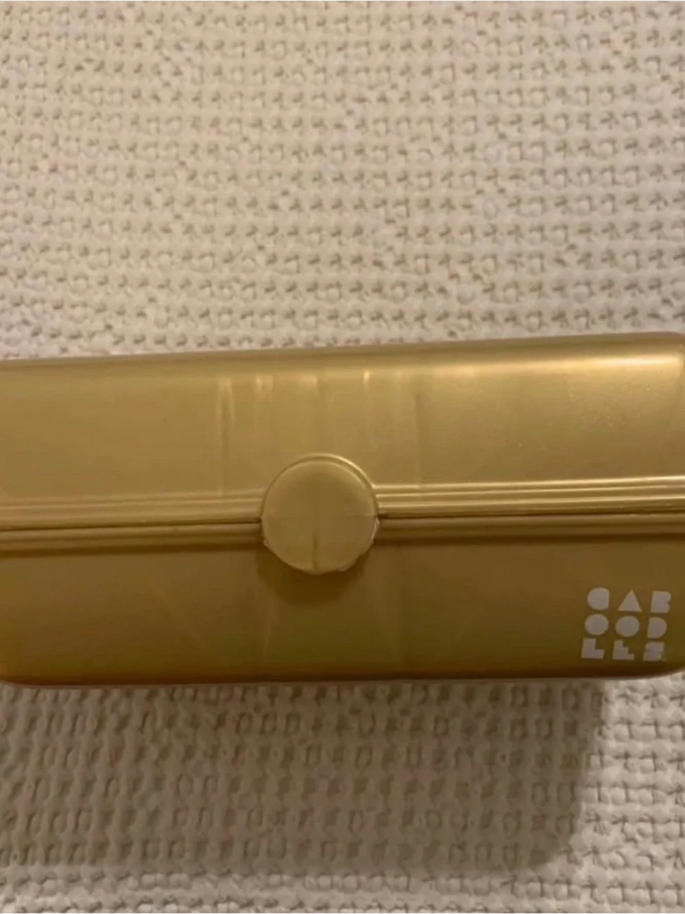 Caboodles Metallic Gold Makeup Case with Snap Closure